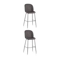 Барный стул Стул барный Beetle PU со спинкой серый 2 шт STOOL GROUP