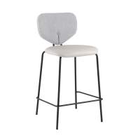Стул полубарный Masey серый с серой экокожей STOOL GROUP