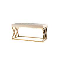 Банкетка ИНСИГНИЯ велюр бежевый сталь золото STOOL GROUP