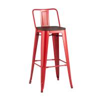 Барный стул Стул барный TOLIX WOOD со спинкой красный глянцевый STOOL GROUP