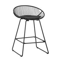 Барный стул Стул полубарный UFO черный с черной подушкой STOOL GROUP