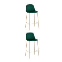 Барный стул Стул барный Валенсия SN велюр зеленый золотые ножки 2 шт STOOL GROUP