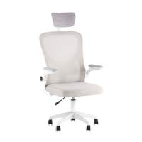 Кресло офисное TopChairs Core серый с подголовником пластик белый STOOL GROUP
