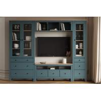 Стенка для Гостиной IKEА 271х41х215 темно-бирюзовая/ясень