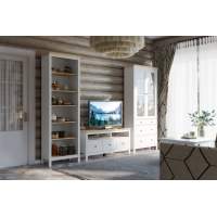 Стенка для Гостиной IKEА САГА 292х41х215 белый/ясень