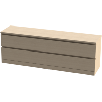 Тумба ИКЕА (IKEA) Комод Варма МАЛЬМ 4Д низкий с четырьмя выдвижными ящиками, цвет дуб белёный