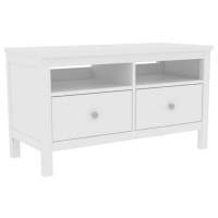 Тумба ИКЕА (IKEA) Тумба ТВ 02 Кантри с двумя ящиками и нишами, массив сосны, цвет белый ГУД ЛАКК