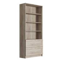 Книжный шкаф ikea BRIMNES / СИРИУС стеллаж широкий, с двумя ящиками и четырьмя полками, цвет Дуб Сонома