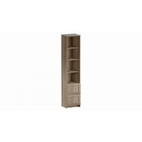 Книжный шкаф ikea BRIMNES / СИРИУС стеллаж узкий, с двумя ящиками и четырьмя полками, цвет Дуб Сонома
