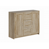 Тумба ИКЕА (IKEA) BRIMNES / СИРИУС тумба двухдверная с тремя ящиками, цвет Дуб Сонома