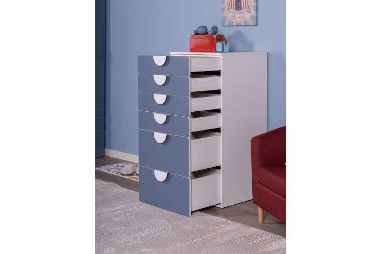 Комод СТУВА / ПИКСИ 6 ящиков 60x57x123, озорной василек-5