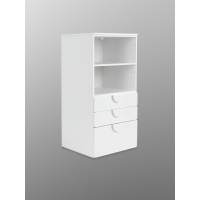 СТУВА / ПИКСИ стеллаж с 3 ящиками 60x57x123, робкий подснежник