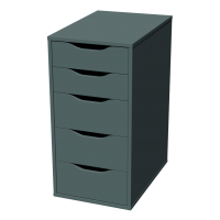 Ингар 5 комод 36x71x53, серо-бирюзовый