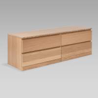 МАЛЬМ / Варма Прайм 4Д комод 160x55x48 шпон дуб беленый