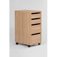 Тумба ИКЕА (IKEA) S02849 Компи 4 ящика тумба на колесиках 75x33x50, дуб скандинавский