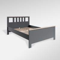 Двуспальная САГА кровать двойная 140х200 серая/ясень IKEA