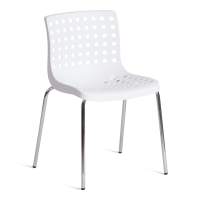 Стул Сколберг SKALBERG (mod. C-084-A) металл/пластик, 46 х 56 х 79 см, White (белый) / Chrome (хром) (Комплект из 4 шт.) ИКЕА (IKEA)