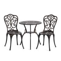 Комплект Secret de Maison Романс/Romance (стол+2 стула) алюминиевый сплав, D60/H67, 53х41х89см, бронзовый