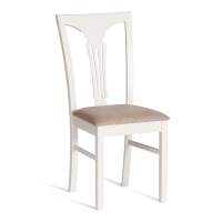 Стул Стул - Гермес/ Hermes дерево гевея, 43х49х94см, Ivory white, ткань серая (TM-164) (Комплект из 2 шт.)