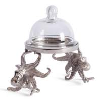 Тортница Secret De Maison OCTOPUS ( mod. 9647 ) алюминиевый сплав, 26x15x23 см, никель/nickel