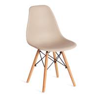 Стул CINDY (EAMES) (mod. 1801) / 2 шт. в упаковке дерево бук/металл/сиденье пластик, 45x51x82 см, Beige (Бежевый) (Комплект из 2 шт.)