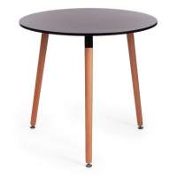Стол MARS (mod. T1004) МДФ/дерево, 80 х 80 х 75 см , Black (черный)/ Natural (натуральный)
