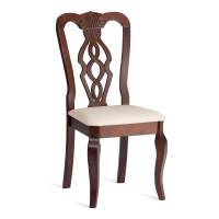 Стул Стул - Афродита/ Aphrodite дерево гевея, 46х54х99см, Cappuchino , ткань кремовая с рисунком (А04) (Комплект из 2 шт.)