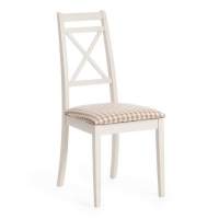 Стул Стул Picasso ( PC-SC ) дерево гевея, 45х53х97см, ivory white (слоновая кость 2-5), ткань: клетка мелкая (S505-18) (Комплект из 2 шт.)