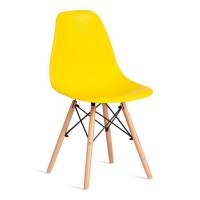 Стул CINDY (EAMES) (mod. 1801) дерево бук/металл/сиденье пластик, 45x51x82 см, Yellow (Желтый) (Комплект из 4 шт.)
