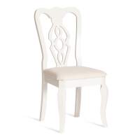Стул Стул - Афродита/ Aphrodite дерево гевея, 46х54х99см, Ivory white, ткань кремовая с рисунком (А04) (Комплект из 2 шт.)