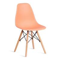 Стул CINDY (EAMES) (mod. 1801) / 2 шт. в упаковке дерево бук/металл/сиденье пластик, 45x51x82 см, Orange (Оранжевый) (Комплект из 2 шт.)