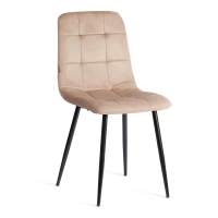 Стул CHILLY (mod. JSC-220) Велюр/металл , 44,5х52,5х88 см, Beige (бежевый) HLR8 / черный (Комплект из 4 шт.)