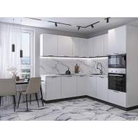 Кухня Лайт-03 Special White/Graphite/2140x2100/2200x600