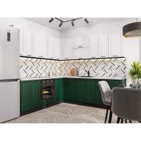 Кухня Дублин-02 Special White/Special Green/Graphite/2140x2200/2400x600