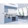 Кухня Фьюжн-01 Silky Blue/Silky White/Белый/2340x2300x600