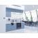 Кухня Фьюжн-01 Silky Blue/Silky White/Белый/2340x2300x600