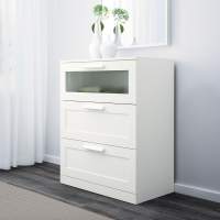 Комод БРИМНЭС 3 ящика, цвет белый, IKEA brimnes