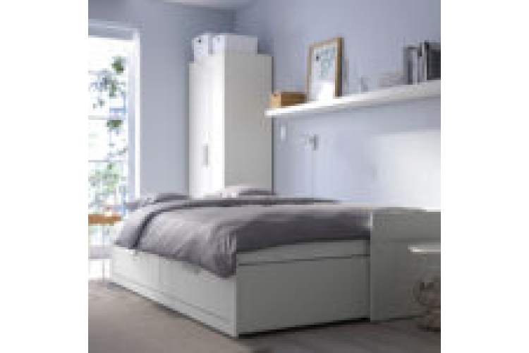 Кровать-кушетка IKEA BRIMNES с 2 ящиками, белый 80х200 см, БРИМНЭС/БРИМНЕС ИКЕА оригинал-1