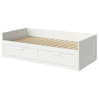 Кровать-кушетка БРИМНЭС BRIMNES с 2 ящиками, белый 160х200 см