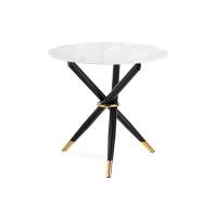 Круглый Стол стеклянный Rock white / black обеденный