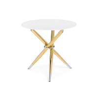 Rock 80х75 white / gold Стол стеклянный