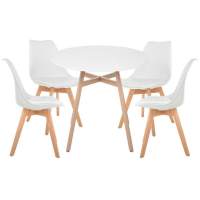 Обеденная группа Номиа 90 white / wood Обеденная группа